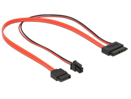 DELOCK Cable SATA 6 Gb/s + Micro Fit 4 pin > Slim SATA 30 cm (84848)