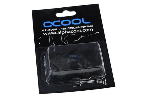 ALPHACOOL Anschraubtülle 90° drehbar 1/4 | HF16/10 deep Black (17081)