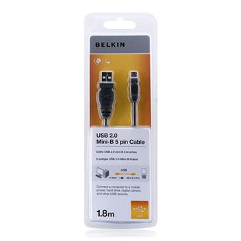 BELKIN USB-A/ Mini5P-B Pro Cable A/B- 1.8m white (F3U155BT1.8M)