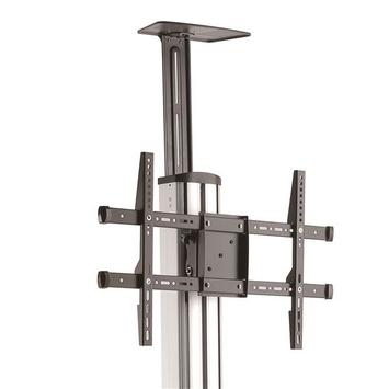 StarTech Heavy Duty Rolling Portable TV Cart Stand with Wheels - 32 to 75 inch - Adjustable Rotating Mobile Flat Panel Screen Mount (STNDMTV70) vogn - for flatpanel - svart, sølv (STNDMTV70)