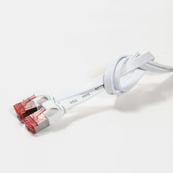 LOGILINK - Patch Cable Flat Cat.6 Shielded (PIMF) SlimLine, white, 2m (CF2051S)
