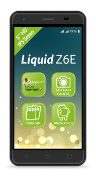 ACER Liquid Z6E schwarz 5"" QC1, 3GHz/ 1GB/ 8GB/ Android 6.0 (HM.HWHEE.001)