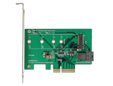 DELOCK PCI Express Card > 1 x internal NVMe M.2 PCIe / 1 x internal SFF-8643 NVMe â?? Low Profile Form Factor (89517)