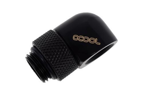 ALPHACOOL Eiszapfen L-Verbinder drehbar | 1/4 AG auf G1/4 IG - Deep Black (17248)