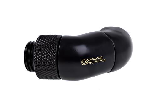 ALPHACOOL Eiszapfen Winkeladap dopp 45° | G1/4 AG auf G1/4 IG - Deep Black (17250)