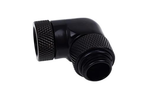 ALPHACOOL Eiszapfen Winkeladapter 90° bk | drehbar G1/4 AG auf G1/4 IG - Deep Black (17260)