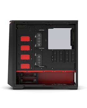 PHANTEKS Eclipse P400S Glass Silent Tempered Glass Panel, ATX, m-ATX, m-ITX, Black/Red (PH-EC416PSTG_BR)