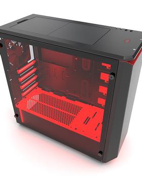 PHANTEKS Eclipse P400S Glass Silent Tempered Glass Panel, ATX, m-ATX, m-ITX, Black/Red (PH-EC416PSTG_BR)