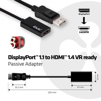 Club 3D video adapter - DisplayPort / HDMI - 20 cm (CAC-1056)
