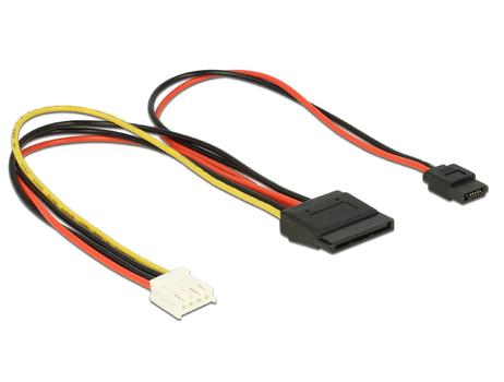 DELOCK Cable Power Floppy 4 pin > SATA 15 pin +Slim SATA 6 pin 24cm (84932)
