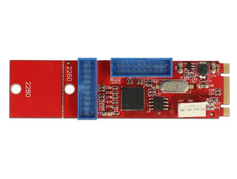 DELOCK Converter M.2 Key B+M male > 2 x USB 3.0 Pin Header (62843)
