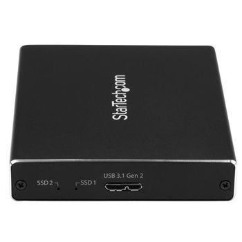 STARTECH DUAL DRIVE M.2 SATA ENCLOSURE - RAID - USB 3.1 GEN 2 USB C/USB A ACCS (SM22BU31C3R)