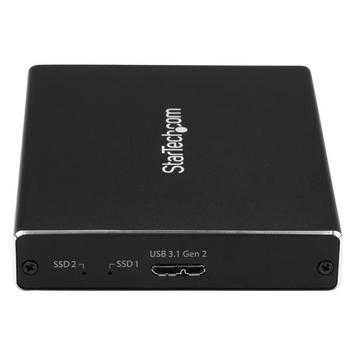 STARTECH DUAL DRIVE M.2 SATA ENCLOSURE - RAID - USB 3.1 GEN 2 USB C/USB A ACCS (SM22BU31C3R)
