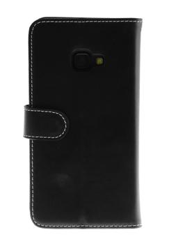 INSMAT Exclusive Flip Case - Vikbart fodral för mobiltelefon - genuint läder - svart - för Samsung Galaxy Xcover 4 (650-2571)