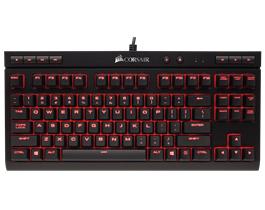 CORSAIR Gaming K63 Gamingtastatur (sort) USB-A pass-through,  nordisk, Cherry MX Red, rød, TKL mekanisk gamingtastatur (CH-9115020-ND)