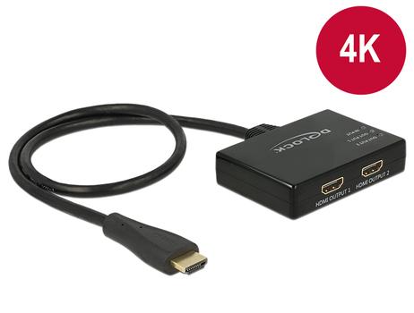 DELOCK HDMI Splitter 1 x HDMI in > 2 x HDMI out 4K (87700)