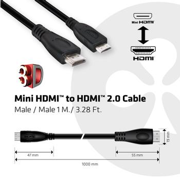 CLUB 3D CLUB3D MINI HDMI TO HDMI 2.0 CABLE 1M (CAC-1350)