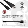 CLUB 3D MICRO HDMI to HDMI 2.0 Cable 1M 4K (CAC-1351)