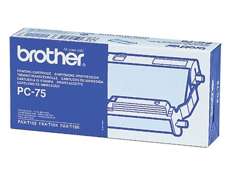BROTHER PC75 - Black - print ribbon cassette - for FAX-T102, T104, T106 (PC75)