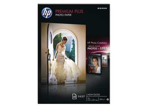 HP Premium Plus Photo Paper - Glossy - A4 (210 x 297 mm) - 300 g/m² - 20 sheet(s) photo paper - for Officejet 52XX, 6000, 6000 E609, 68XX, 7000 E809, 80XX, Photosmart B110, Wireless B110 (CR672A)
