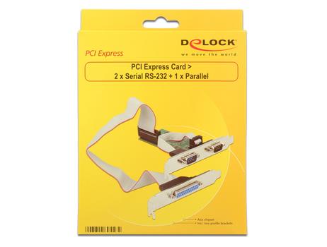 DELOCK PCI Express Card > 2 x Serial RS-232 + 1 x Parallel (89556)