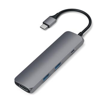 SATECHI USB-C MultiPorts-adapter - Space Grey USB-C 3.2 Gen 1 (3.1 Gen 1) (ST-CMAM)