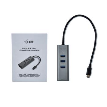 I-TEC USB-C METAL HUB 3 + GLAN 3 PORT HUB + ETHERNET ADAPTER PERP (C31METALG3HUB)