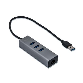 I-TEC USB 3.0 METAL HUB + GLAN METAL 3-PORT HUB WITH GLAN ADAP. CPNT (U3METALG3HUB)