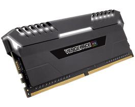 CORSAIR 64GB (8 x 8 GB) DDR4 2666MHz CL16 Vengeance RGB Svart (CMR64GX4M8A2666C16)