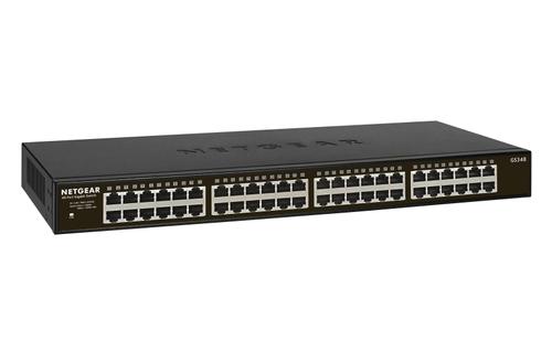 NETGEAR GS348 48-Port Gigabit Ethernet Unmanaged Switch Rackmount Fanless Metal Cost-effective Low-power consumption (GS348-100EUS)