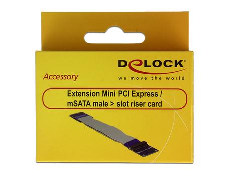 DELOCK Extension Mini PCI Express / mSATA male > slot riser card with flexible cable 13 cm (65837)
