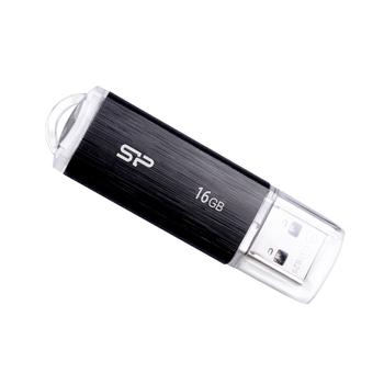 SILICON POWER USB-Stick  16GB U02 USB2.0 Plastic Black (SP016GBUF2U02V1K)