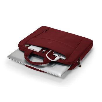 DICOTA A Slim Case BASE Laptop Bag 14.1" Red. The functional,  lightweight notebook bag comes with a lockable cushioned notebook compartment for extra protection and a notebook strap that keeps the notebook s (D31306)