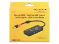 DELOCK External USB 3.1 Gen 1 Hub USB Type-A > 3 x USB Type-A + 2 Slot (62899)