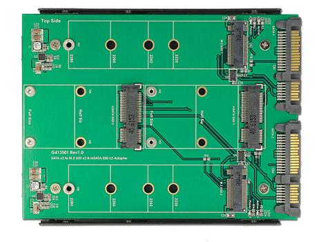 DELOCK 3.5? Converter 2 x SATA 22 pin > Dualport 2 x M.2 / 2 x mSATA (62946)