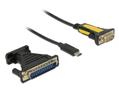 DELOCK Adapter USB Type-C™ > 1 x Serial DB9 RS-232 + Adapter DB25 (62905)