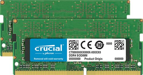 CRUCIAL 8GB KIT 4GBX2 DDR4 2666 MT/S PC4-21300 SRX8 SODIMM 260PIN (CT2K4G4SFS8266)