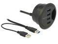 DELOCK Tisch-Hub 4x USB 3.0 - 60mm (62868)