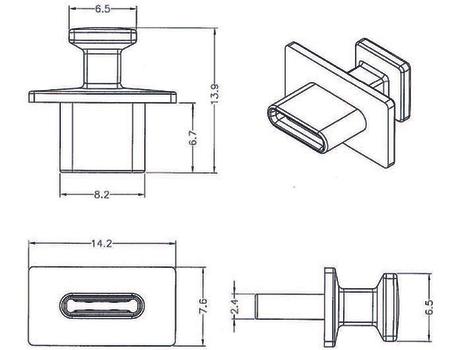 DELOCK Dust Cover for USB Type-C™ female big grip 10 pieces black (64015)