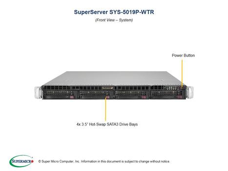 SUPERMICRO Superserver 5019P-Wtr Intel (SYS-5019P-WTR)