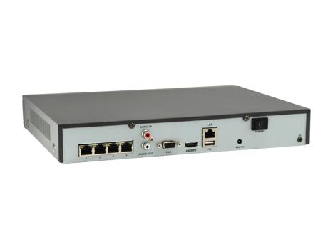 LEVELONE 4CH NVR 4-PORT POE IEEE 802.3AT H.264/ H.265 MAX 1 HDD ONVIF      IN REC (NVR-0504)