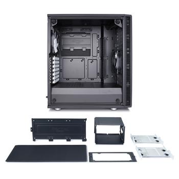 FRACTAL DESIGN Define C Temp G Fläktar:: 1x120mm front, 1x 120mm bak, mITX, mATX, ATX (FD-CA-DEF-C-BK-TG)