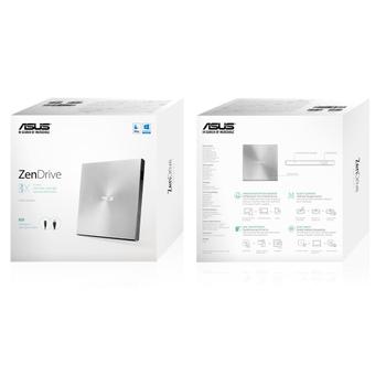 ASUS S ZenDrive U9M SDRW-08U9M-U - Disk drive - DVD±RW (±R DL) - 8x/8x - USB 2.0 - external - silver - for 15, ROG Strix G15, ROG Zephyrus Duo 15, ROG Zephyrus G14, TUF505, ZenBook 13 (90DD02A2-M29000)