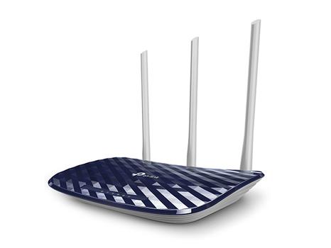 TP-LINK AC750 Wireless Dual Band Router 802.11ac/ a/ b/ g/ n 433Mbps at 5GHz + 300Mbps at 2.4GHz 5 10/100M Ports  3 fixed antennas (ARCHER C20 V4.0)