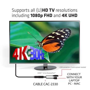 CLUB 3D Club3D Adapter HDMI > DP  St/Bu 4K@30Hz bulk (CAC-2330)