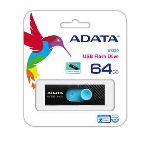 A-DATA ADATA UV220 64GB Black/ Blue USB 2.0 (AUV220-64G-RBKBL)
