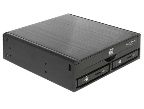 DELOCK 5.25? Mobile Rack for 1 x 5.25? Slim Drive + 2 x 2.5? SATA HDD / SSD (47230)