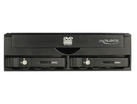 DELOCK 5.25? Mobile Rack for 1 x 5.25? Slim Drive + 2 x 2.5? SATA HDD / SSD (47230)