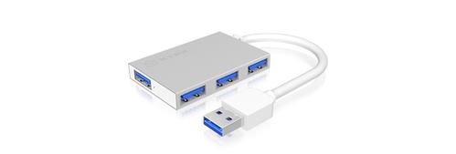 ICY BOX USB3.0 HUB 4 PORTS SILVER . (IB-HUB1402)