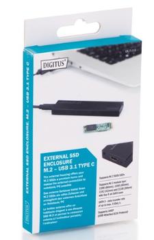 DIGITUS Externes Gehäuse M.2 USB 3.1 TypC Alu schwar (DA-71115)